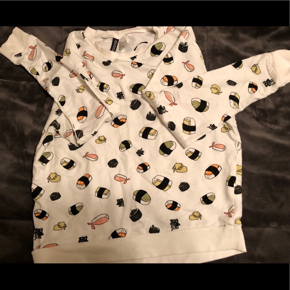 🔥 H&M Sushi sweatshirt M  Cute unique 🔥